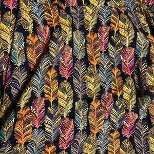 Cherry Velvet navy and multicolor feather print sundress